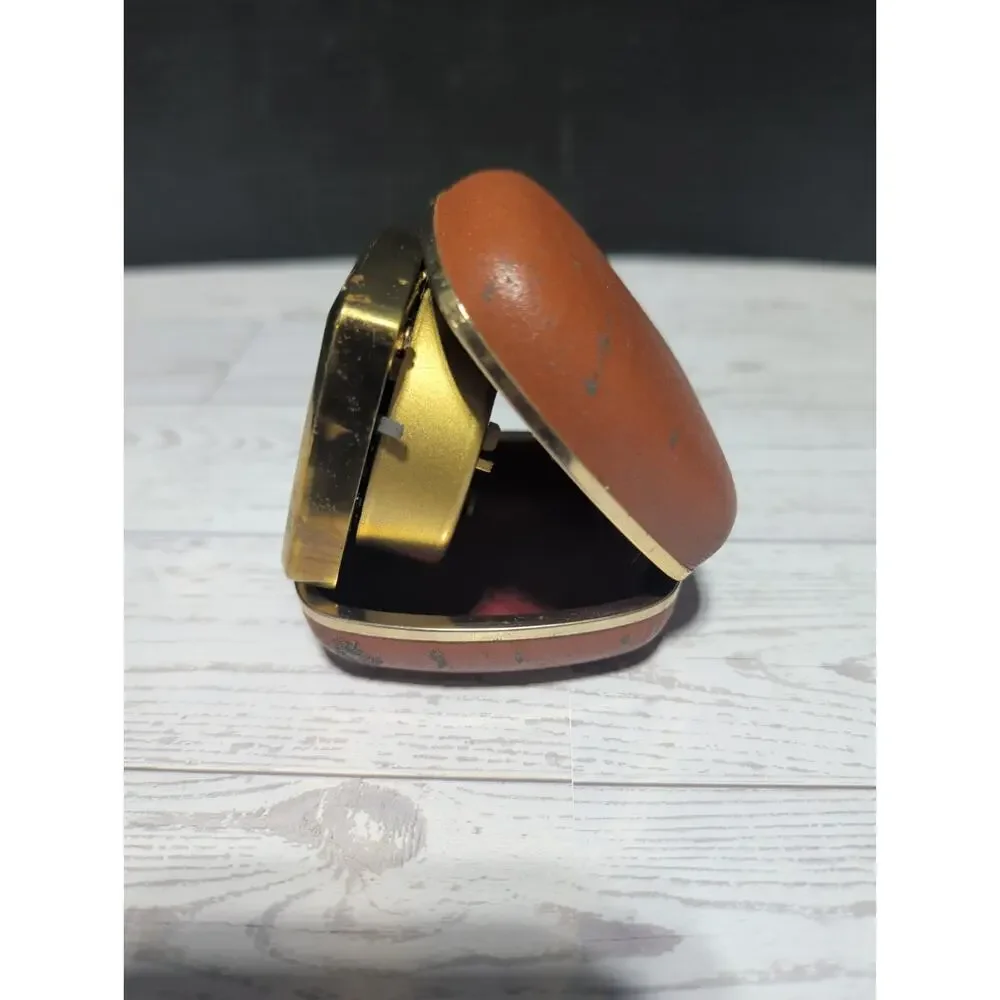 Vtg Westclox Travel Alarm Clock Glow Hands Date Model 42038 Tan Case Works
